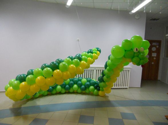 Змея из шаров на полу - www.tamada24.ru